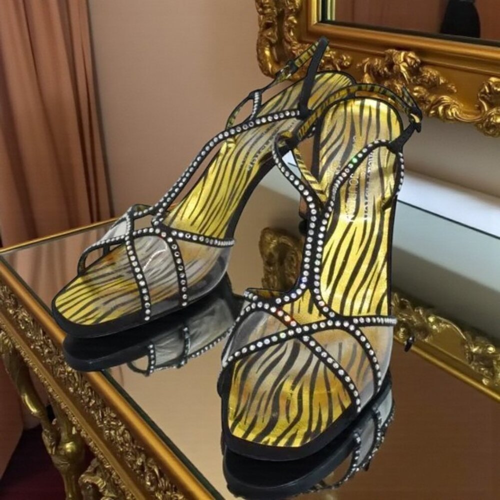 Vintage Andrea Pfister for Charles Jordan Satin & Rhinestone Slingback Pumps